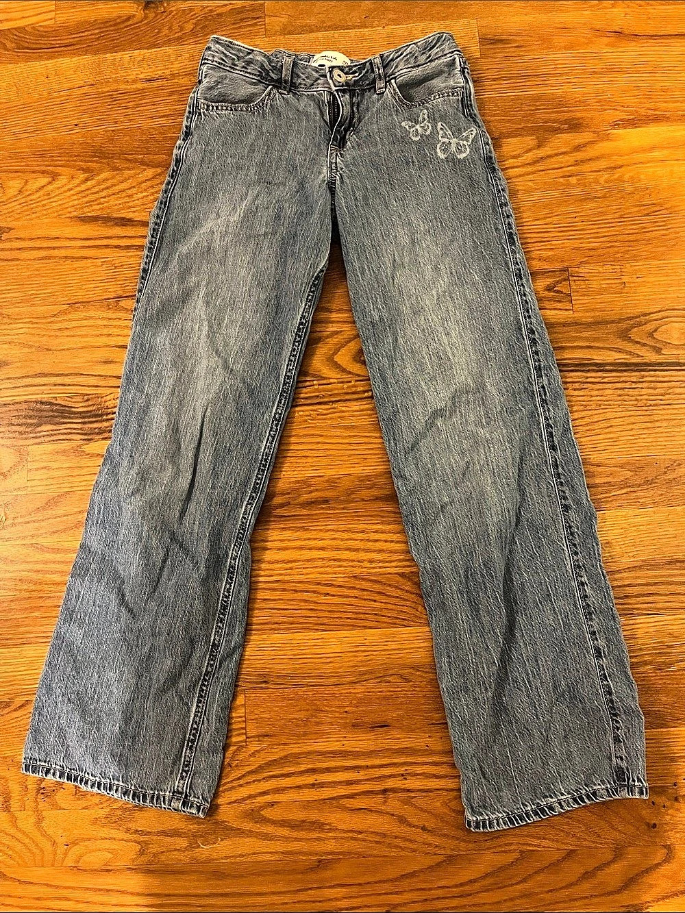 Abercrombie Kids High Rise Baggy Girls Long Jeans